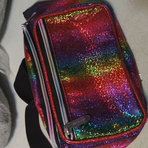Waterproof fanny pack rainbow comes with cat hat with sparkles!!